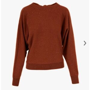 Lafayette 148 New York Cappuccino Melange Chine Doleman Tie-back Sweater